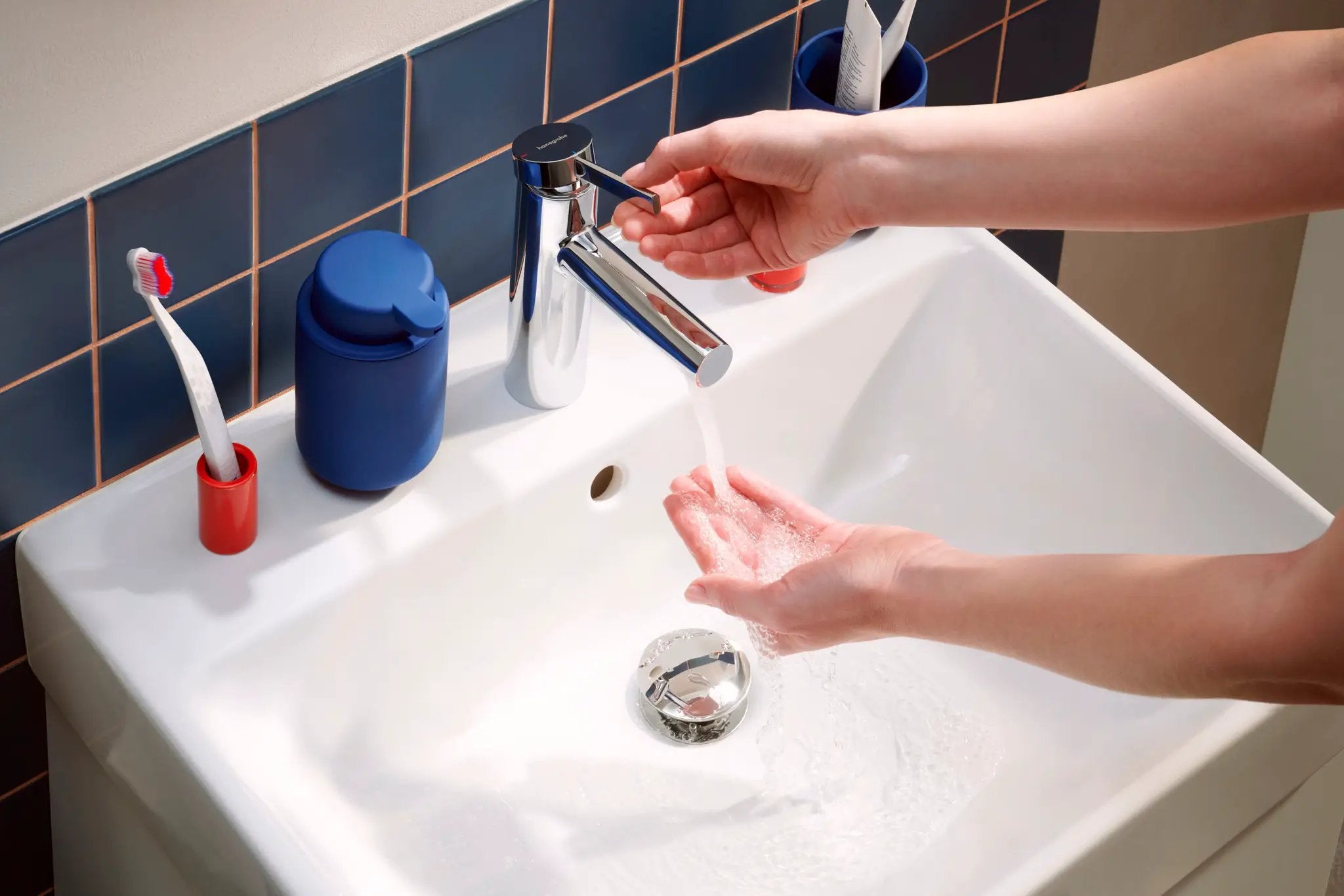 chrome bathroom faucet