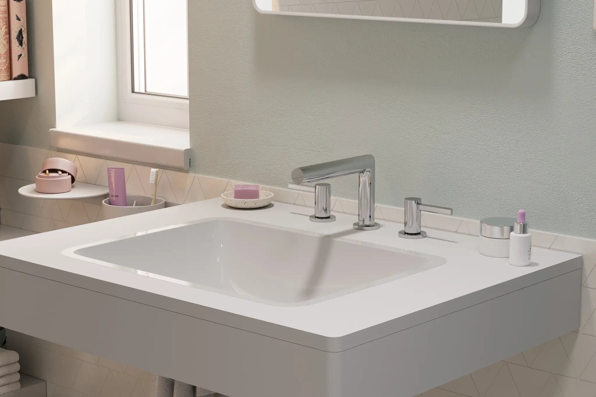chrome bathroom faucet