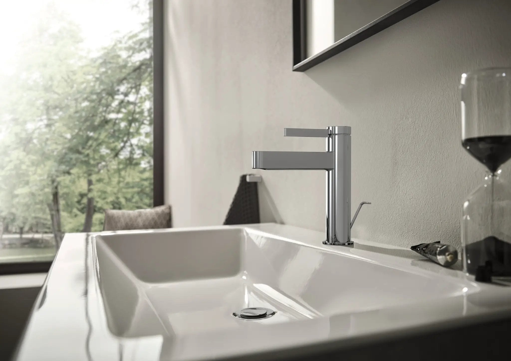chrome bathroom faucet