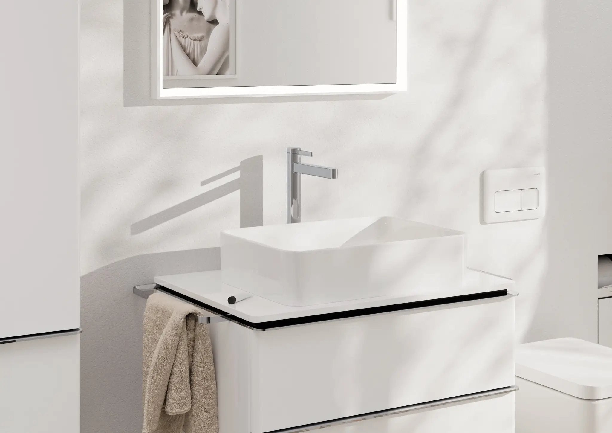 chrome bathroom faucet
