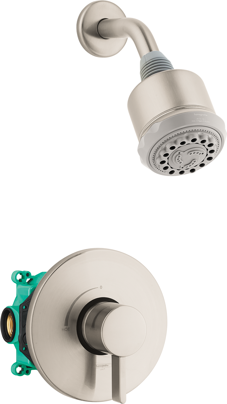 Hansgrohe Clubmaster Pressure Balance Shower Set with Rough, 2.5 GPM by Hansgrohe
