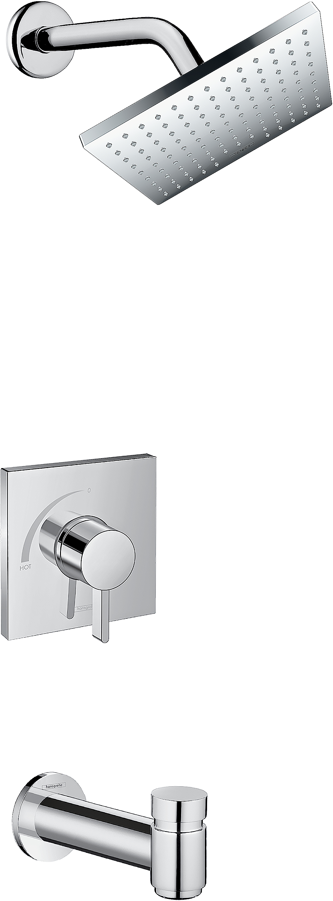 chrome shower set