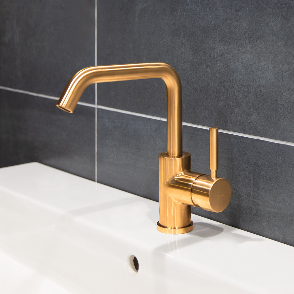 brushed gold faucet