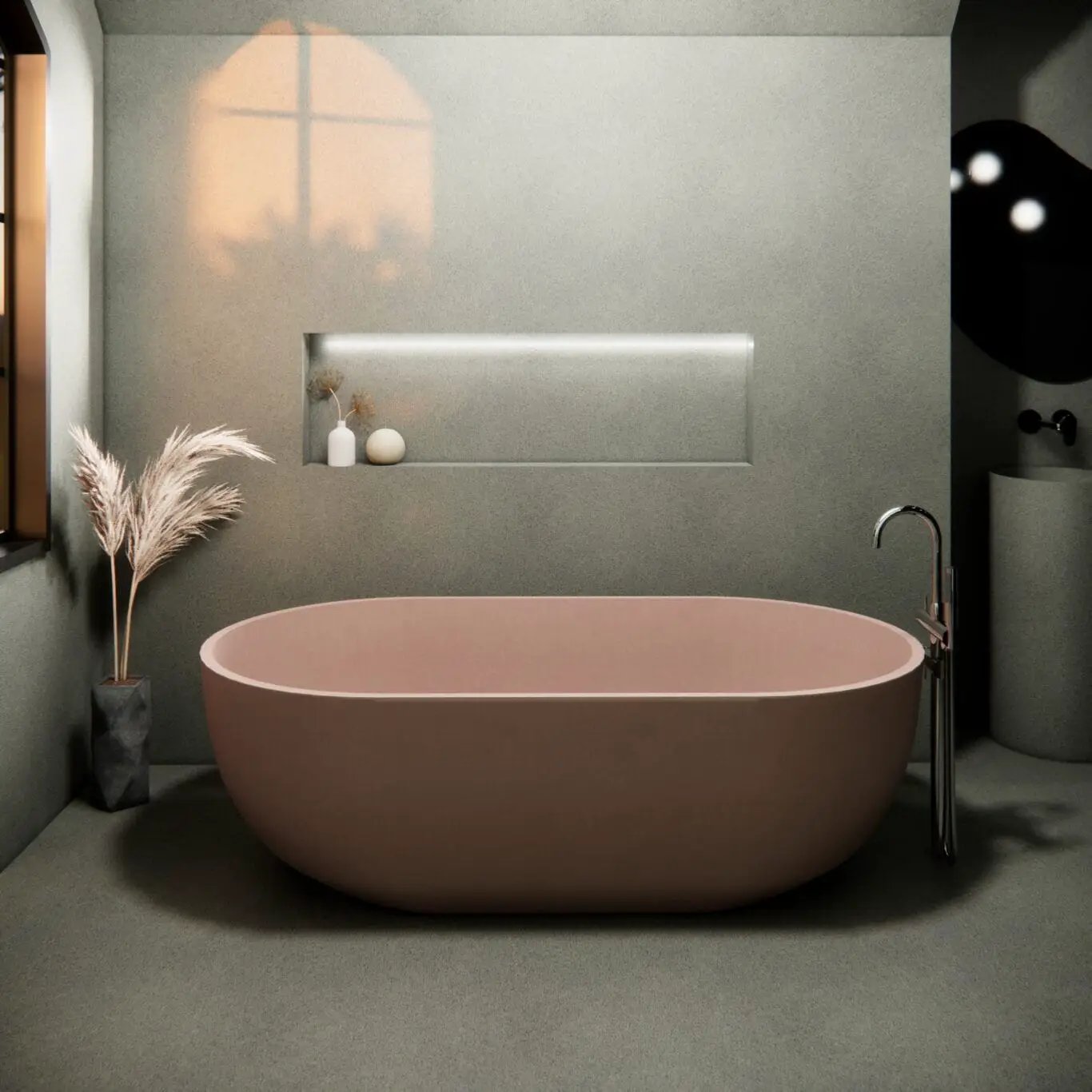 Balux Amari 66 Concrete Freestanding Bathtub by Balux