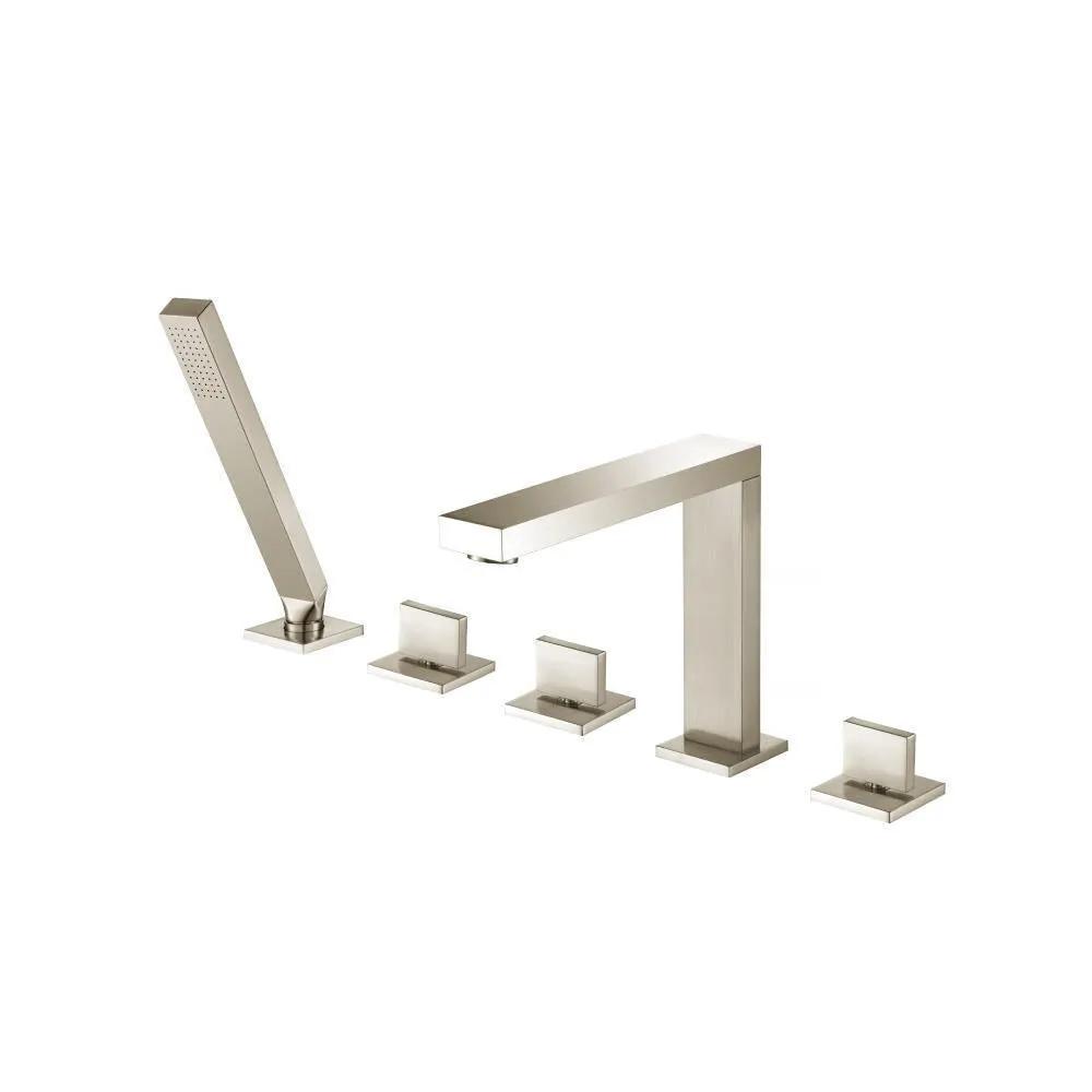 Flusso Serie 160 Five Hole Deck Mounted Roman Tub Faucet with Hand Shower by Flusso