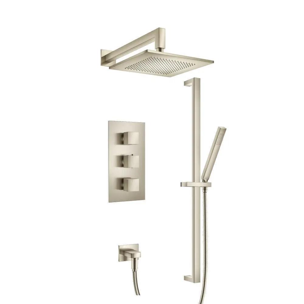 Flusso Serie 160 Two Output Shower Set with Shower Head, Hand Held and Slide Bar by Flusso