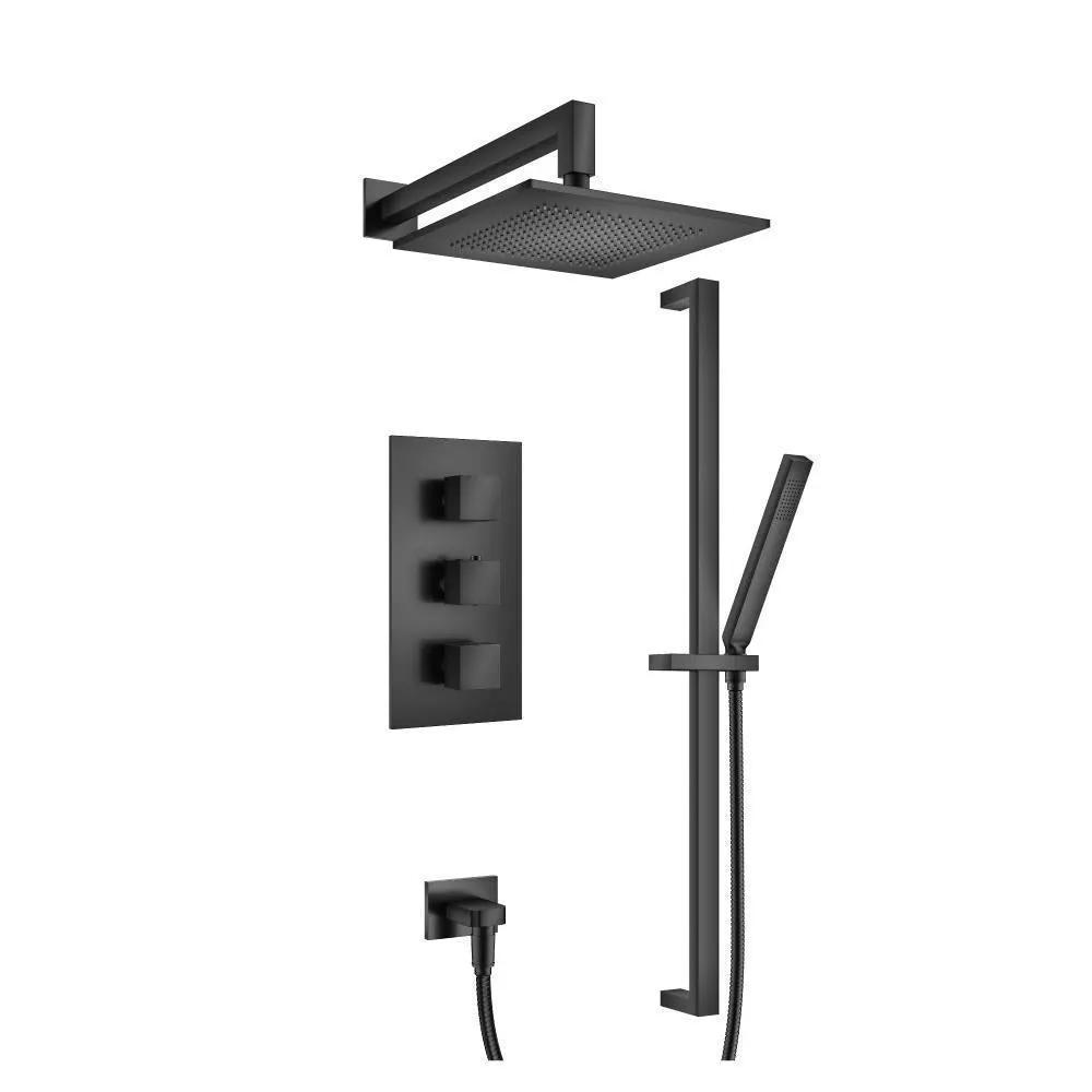 Flusso Serie 160 Two Output Shower Set with Shower Head, Hand Held and Slide Bar by Flusso