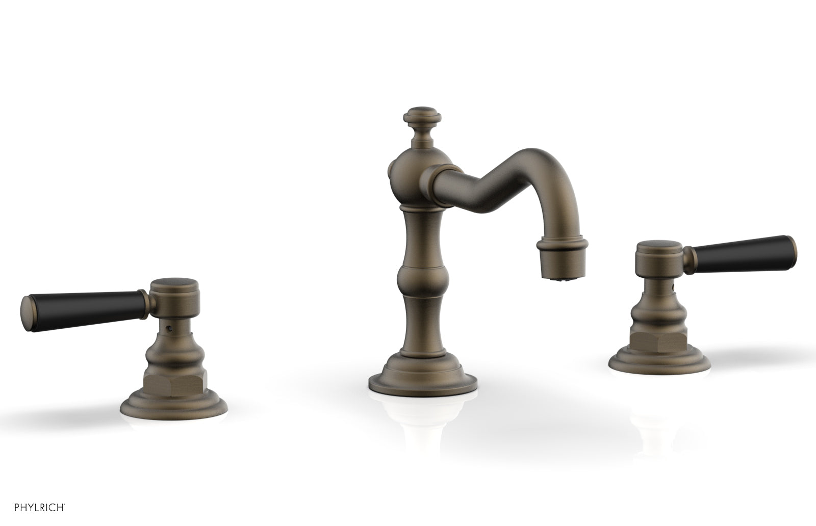 Phylrich HENRI Widespread Faucet - Satin Black Lever Handles by Phylrich