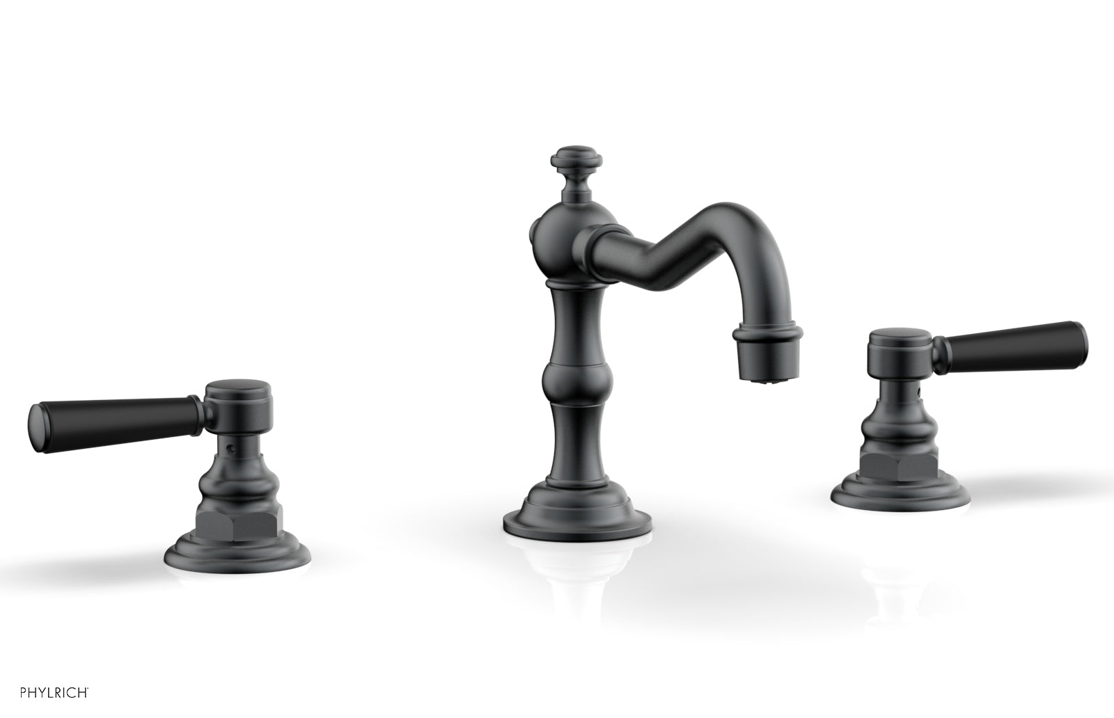 Phylrich HENRI Widespread Faucet - Satin Black Lever Handles by Phylrich