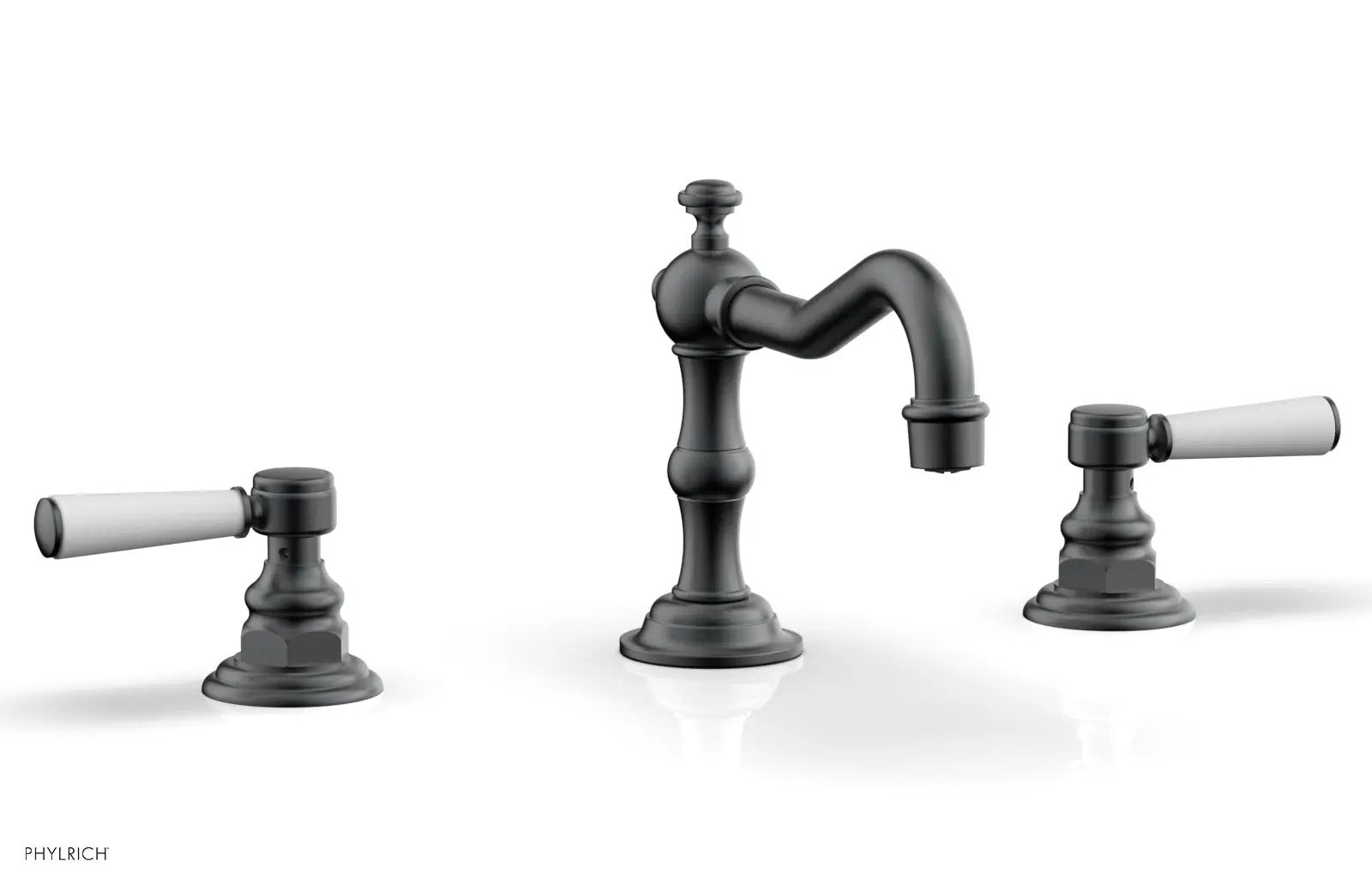 Phylrich HENRI Widespread Faucet - Satin White Lever Handles by Phylrich