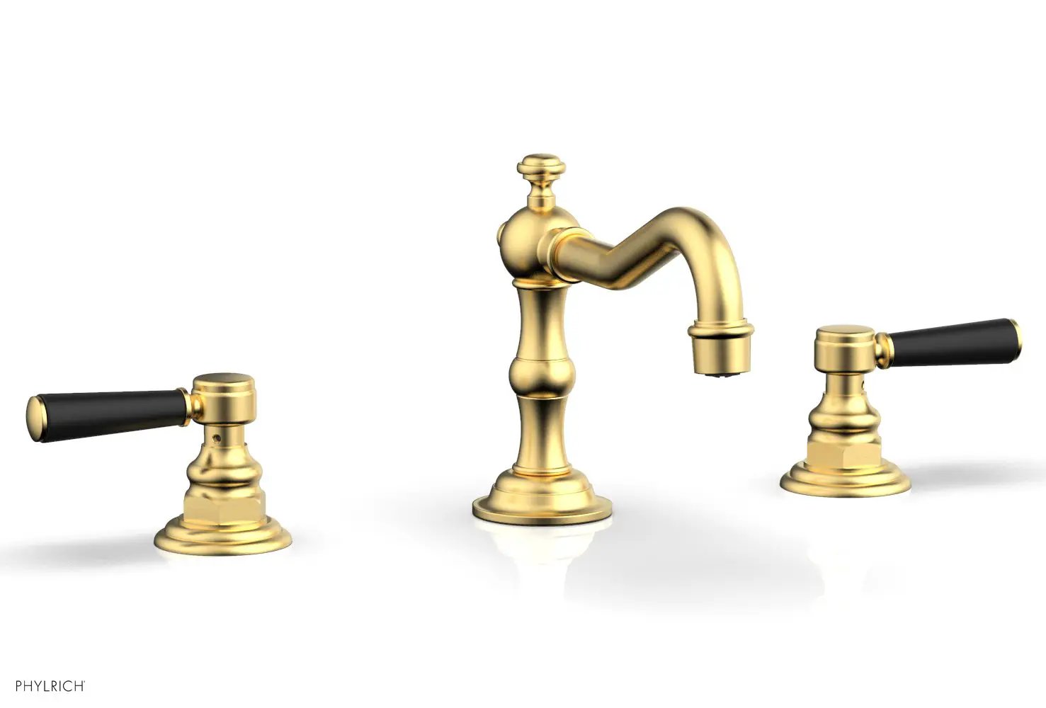 Phylrich HENRI Widespread Faucet - Satin Black Lever Handles by Phylrich