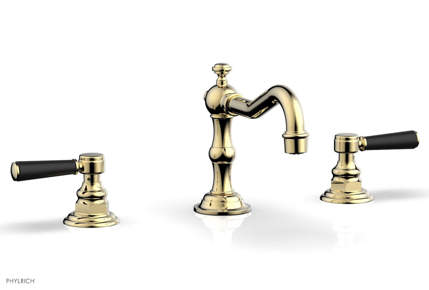 Phylrich HENRI Widespread Faucet - Satin Black Lever Handles by Phylrich