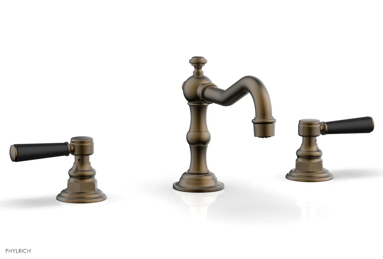 Phylrich HENRI Widespread Faucet - Satin Black Lever Handles by Phylrich