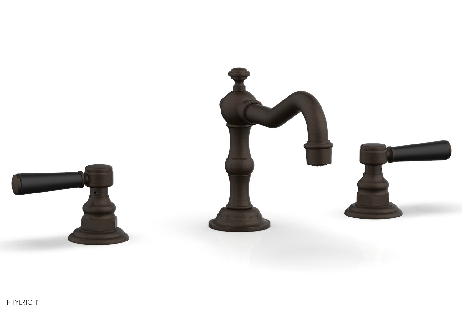Phylrich HENRI Widespread Faucet - Satin Black Lever Handles by Phylrich