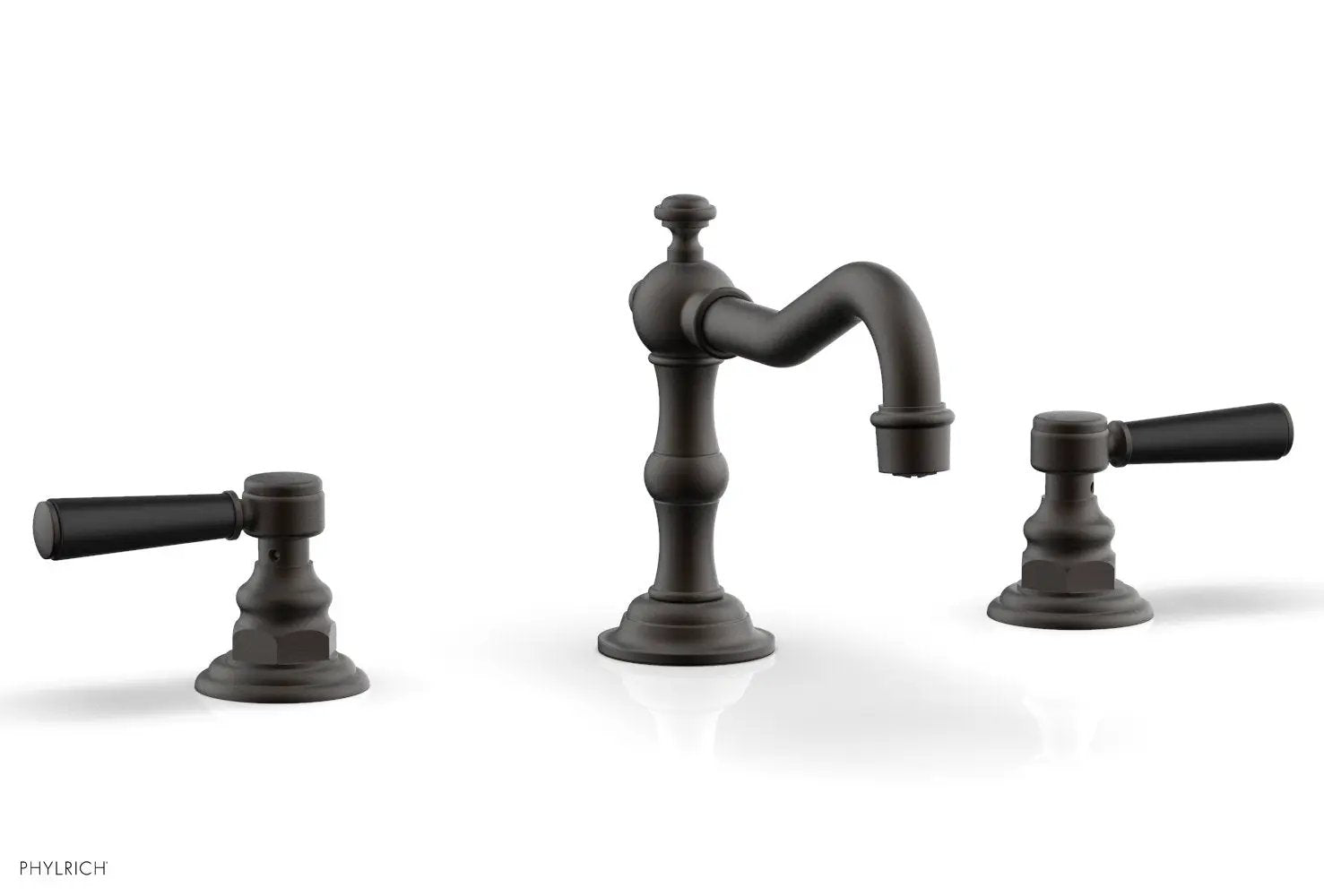 Phylrich HENRI Widespread Faucet - Satin Black Lever Handles by Phylrich