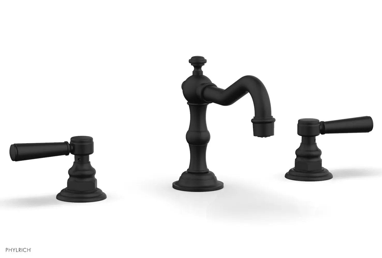 Phylrich HENRI Widespread Faucet - Satin Black Lever Handles by Phylrich