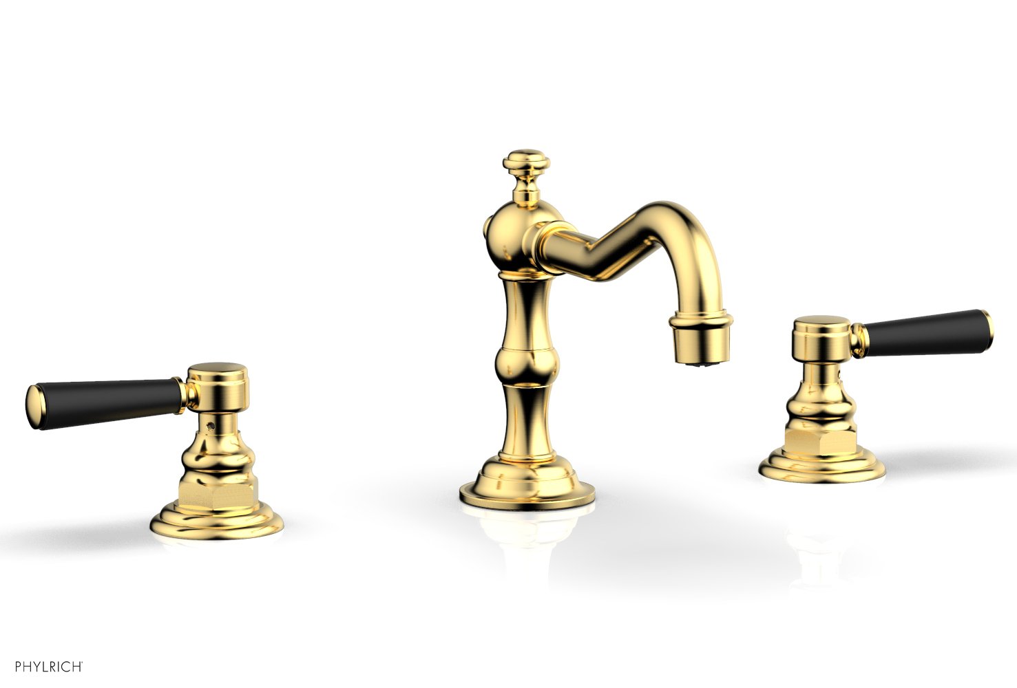 Phylrich HENRI Widespread Faucet - Satin Black Lever Handles by Phylrich