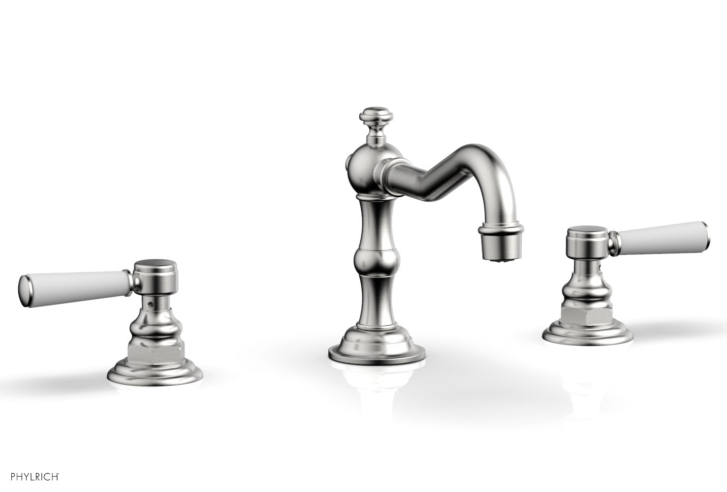 Phylrich HENRI Widespread Faucet - Satin White Lever Handles by Phylrich