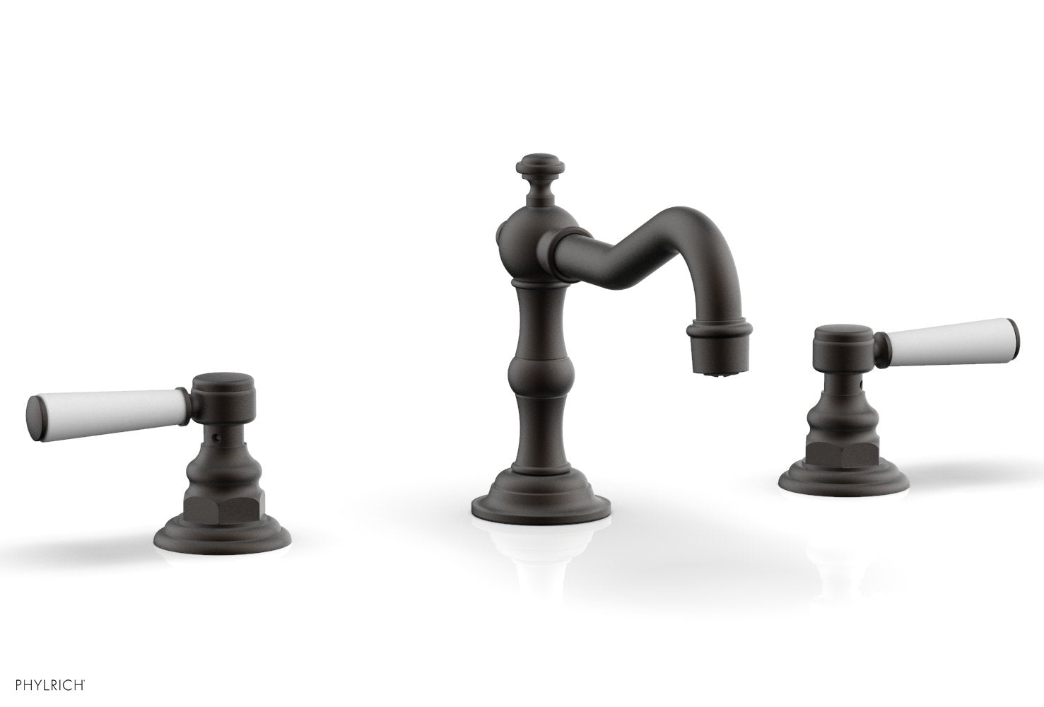 Phylrich HENRI Widespread Faucet - Satin White Lever Handles by Phylrich