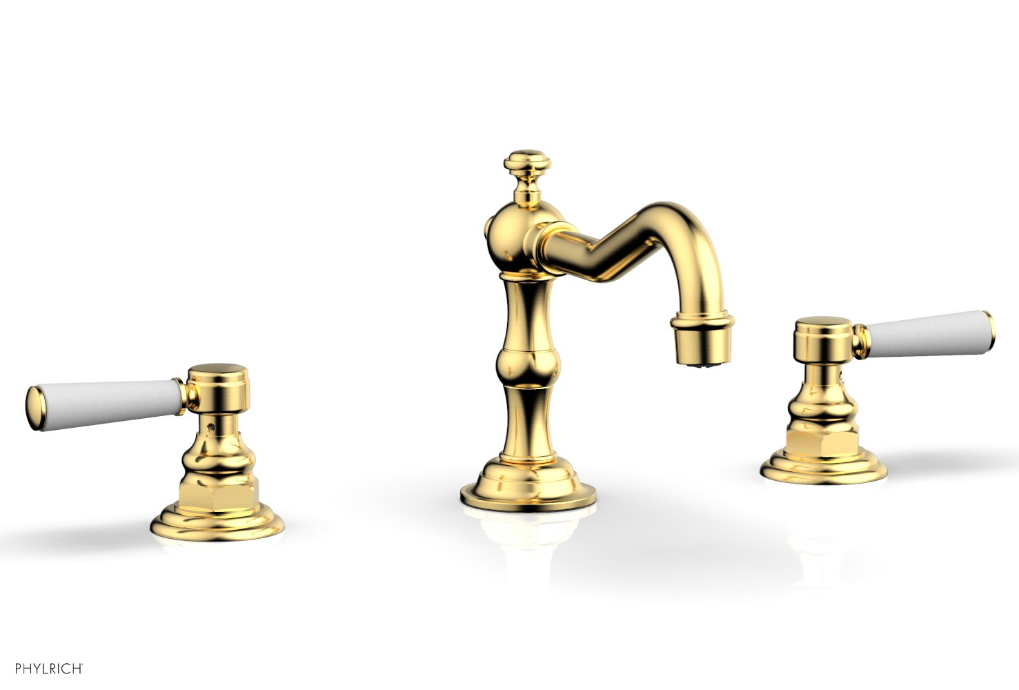 Phylrich HENRI Widespread Faucet - Satin White Lever Handles by Phylrich
