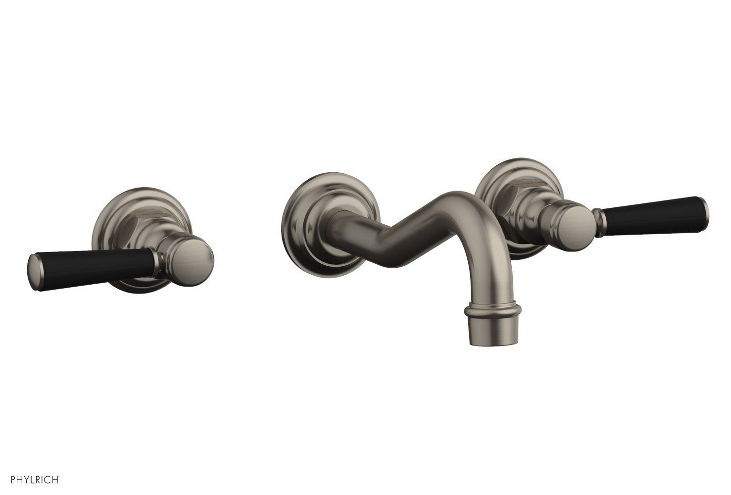 Phylrich HENRI Wall Lavatory Set - Satin Black Lever Handles