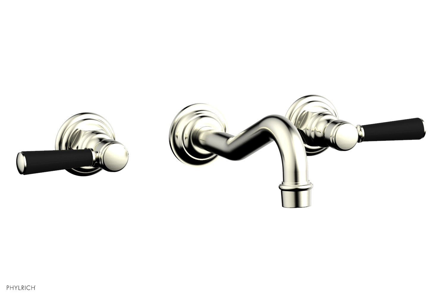 Phylrich HENRI Wall Lavatory Set - Satin Black Lever Handles by Phylrich