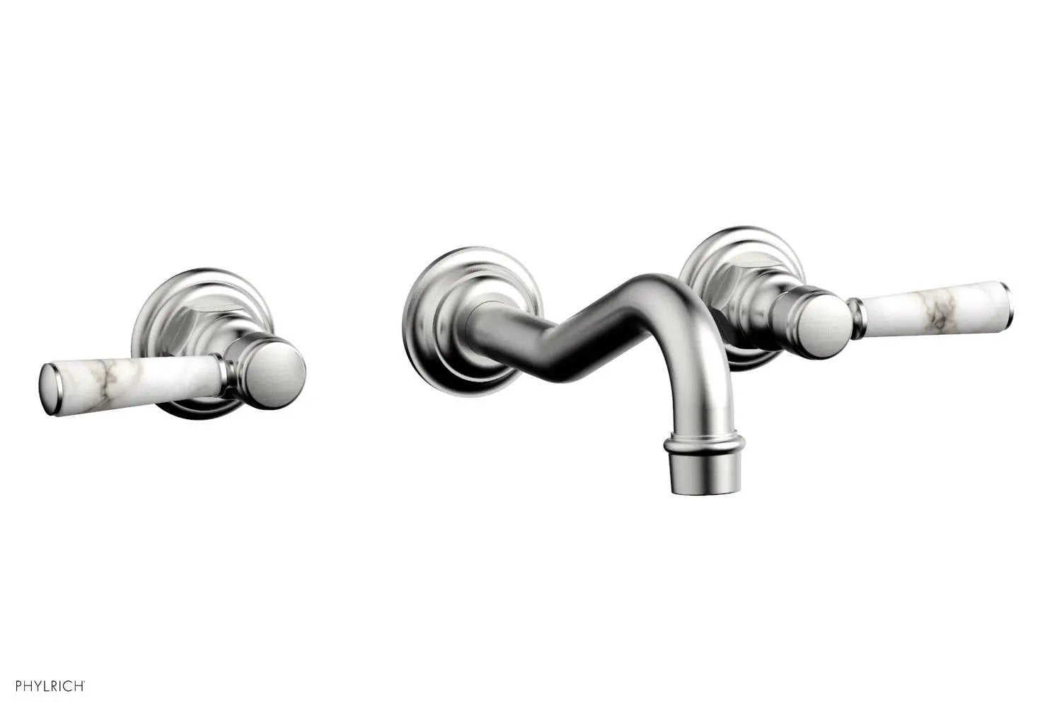 Phylrich HENRI Wall Lavatory Set - White Marble Lever Handles by Phylrich