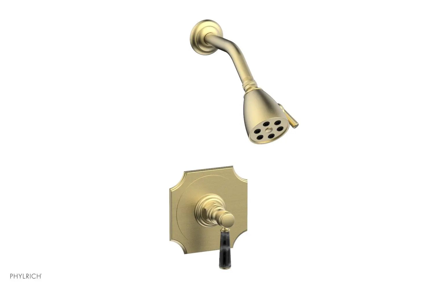 Phylrich HENRI Pressure Balance Shower Set - Black Marble Handle by Phylrich