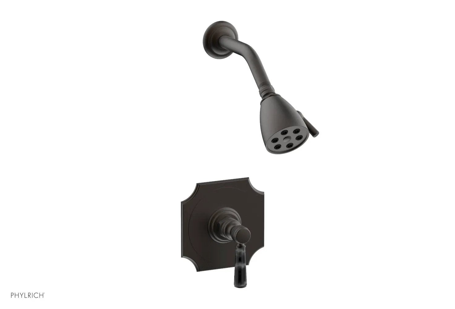 Phylrich HENRI Pressure Balance Shower Set - Black Marble Handle by Phylrich