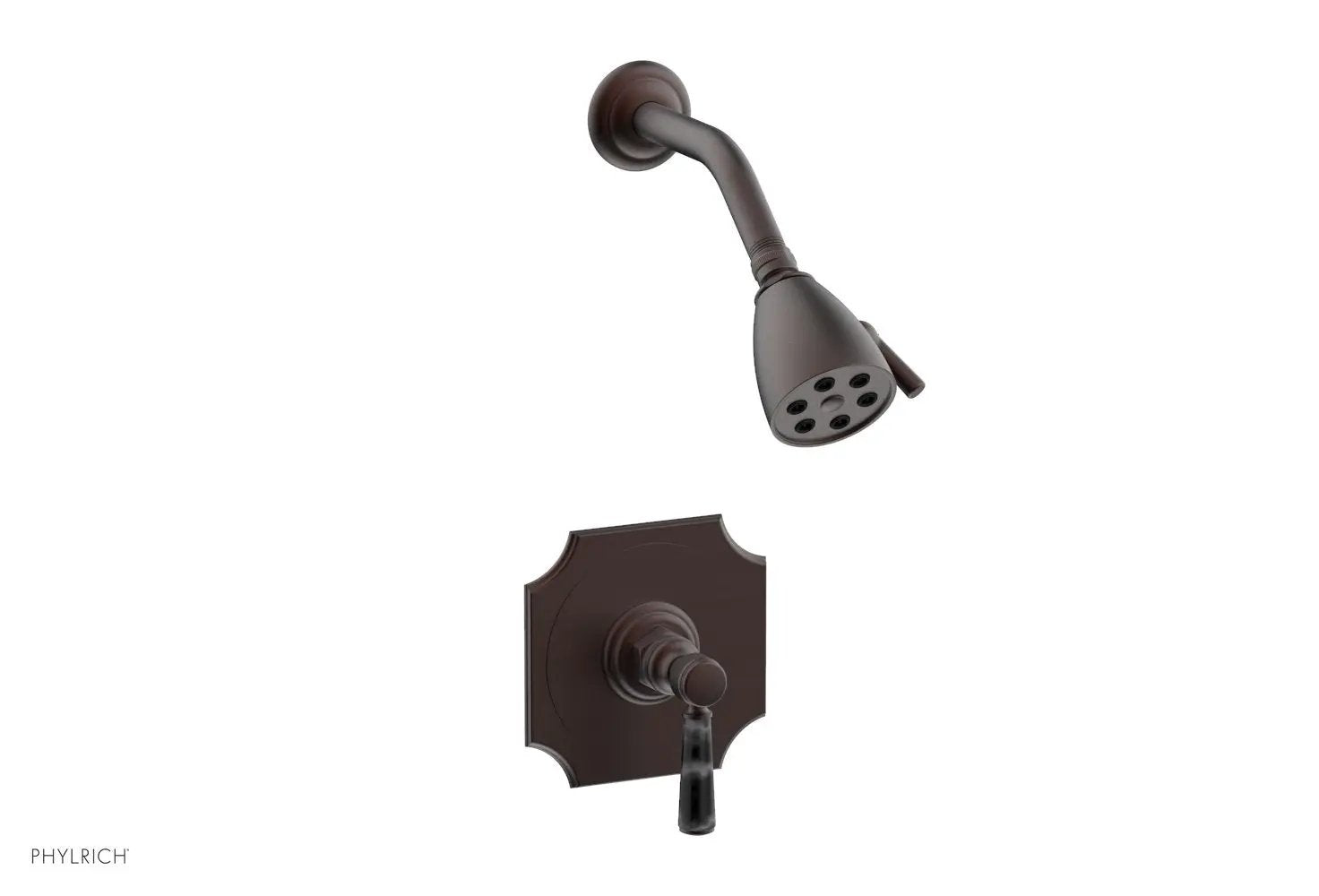 Phylrich HENRI Pressure Balance Shower Set - Black Marble Handle by Phylrich