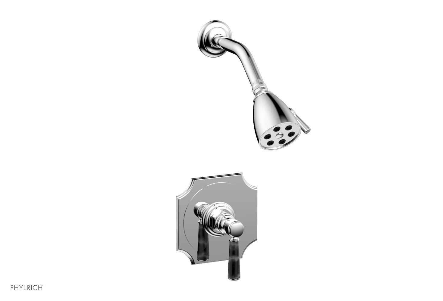polished chrome shower set