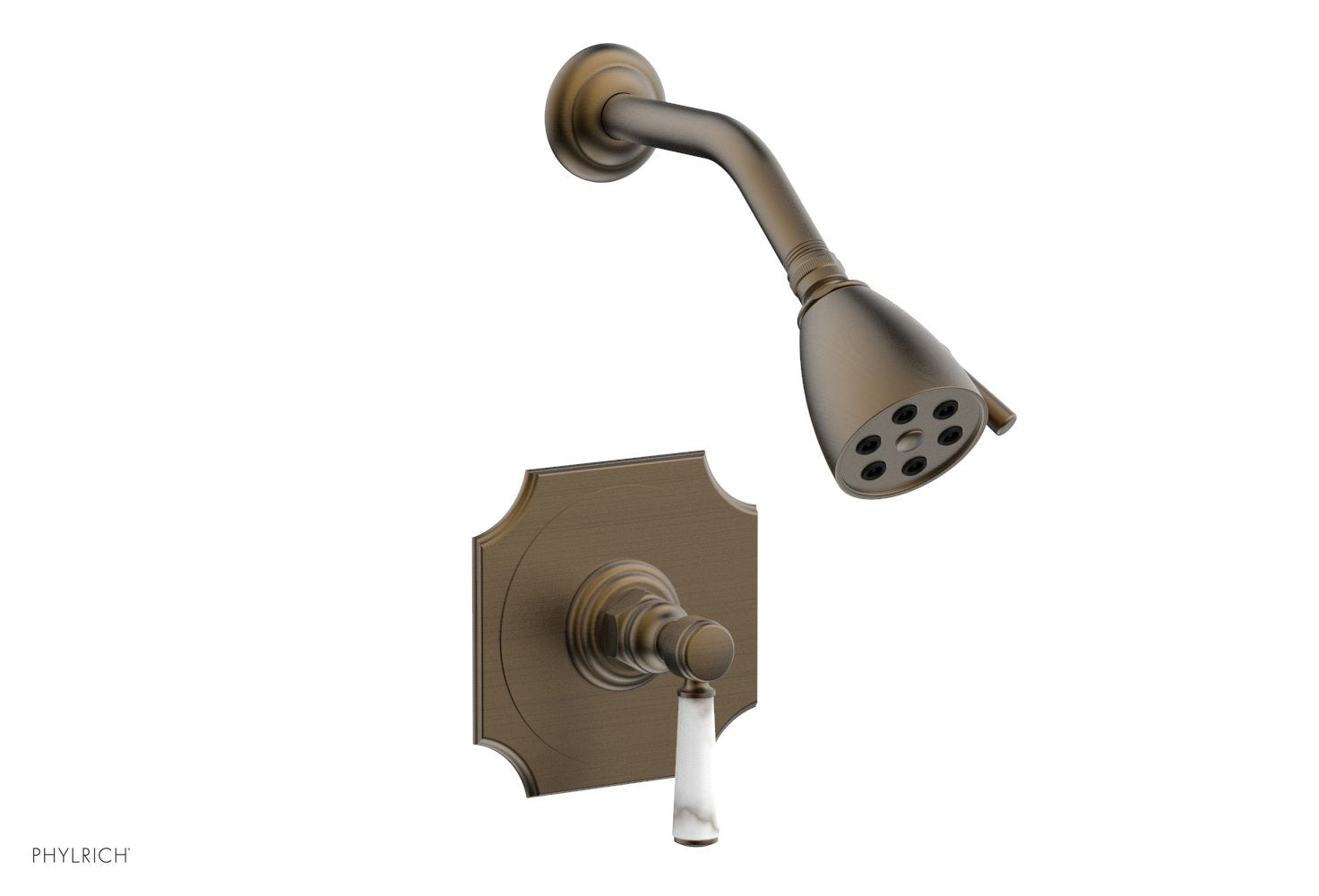 Phylrich HENRI Pressure Balance Shower Set - White Marble Handle
