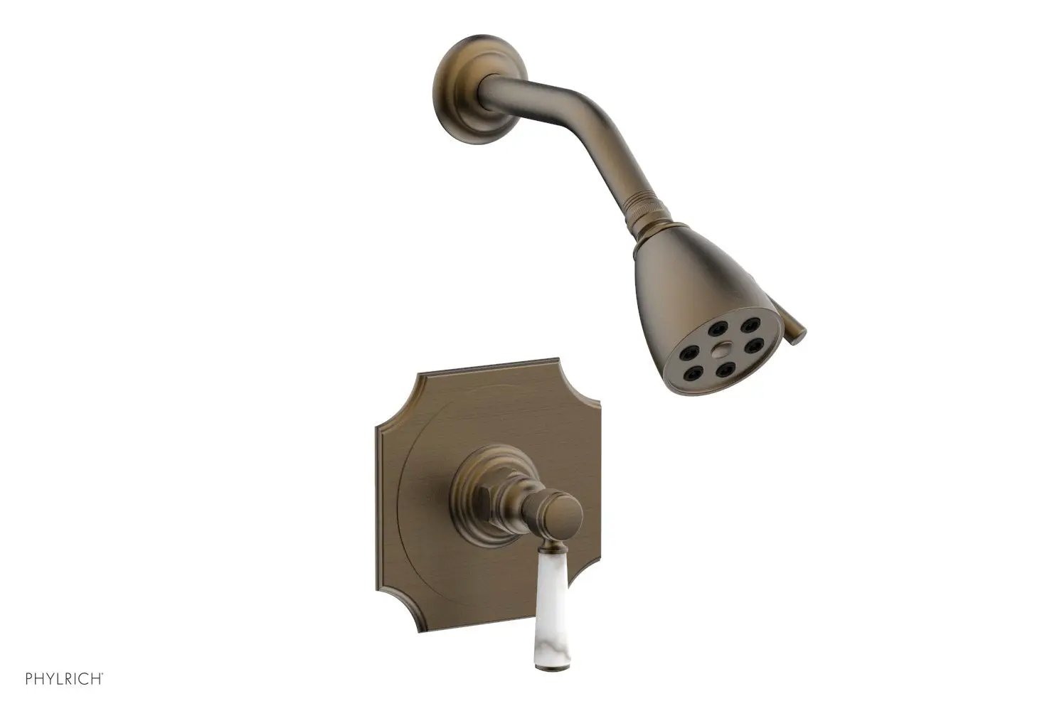 Phylrich HENRI Pressure Balance Shower Set - White Marble Handle by Phylrich