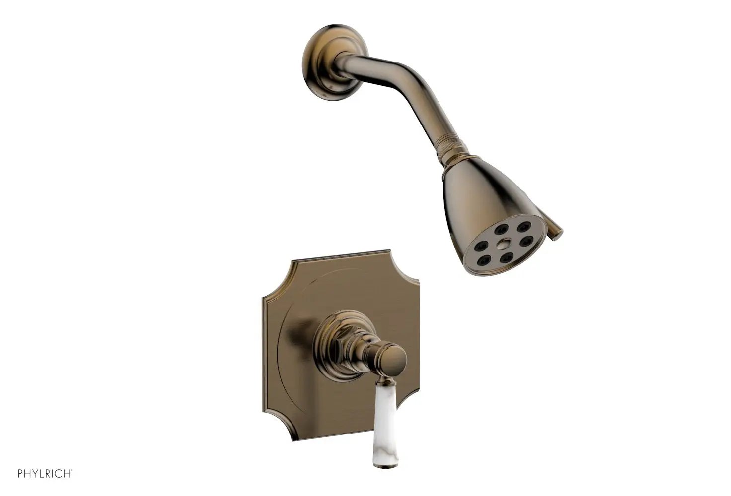 Phylrich HENRI Pressure Balance Shower Set - White Marble Handle by Phylrich