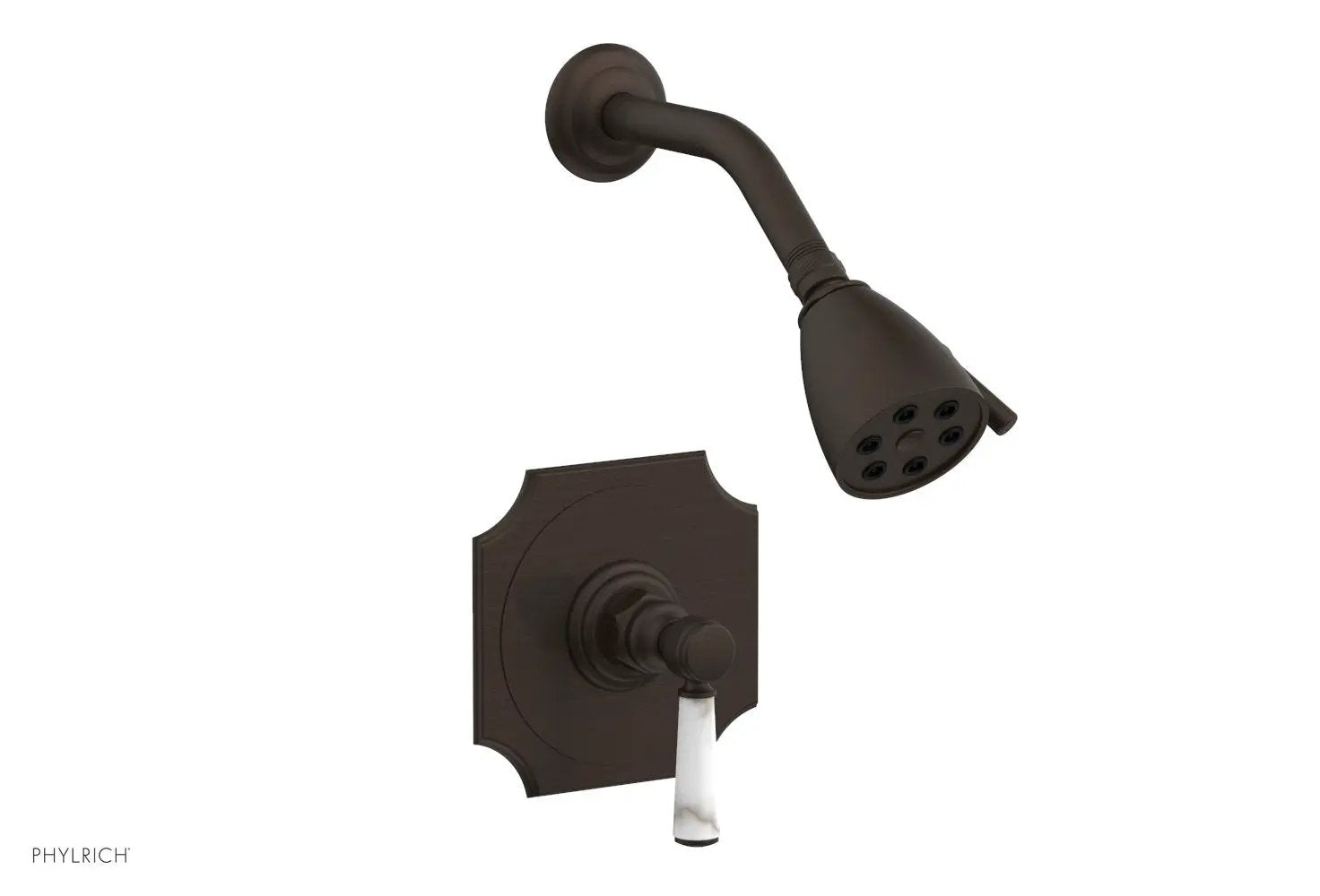 Phylrich HENRI Pressure Balance Shower Set - White Marble Handle by Phylrich