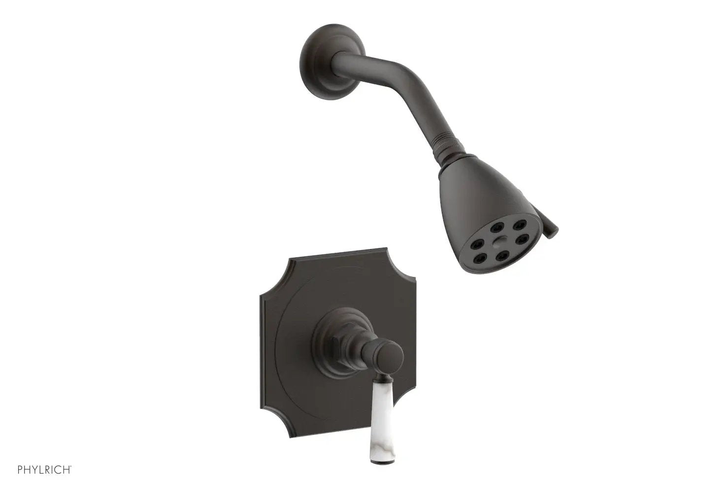 Phylrich HENRI Pressure Balance Shower Set - White Marble Handle by Phylrich