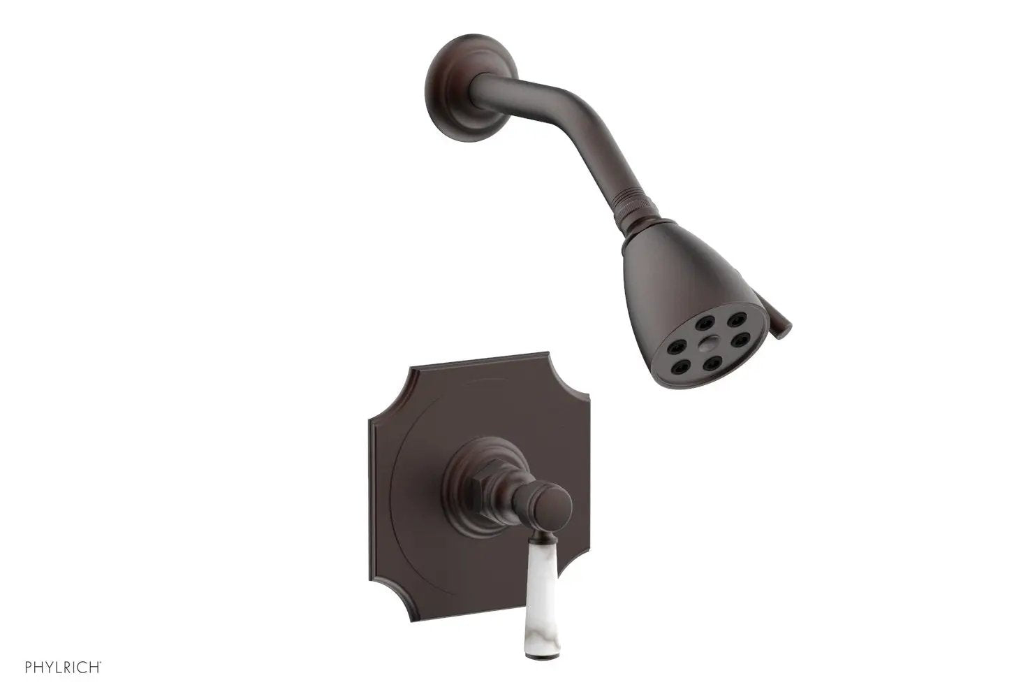 Phylrich HENRI Pressure Balance Shower Set - White Marble Handle by Phylrich