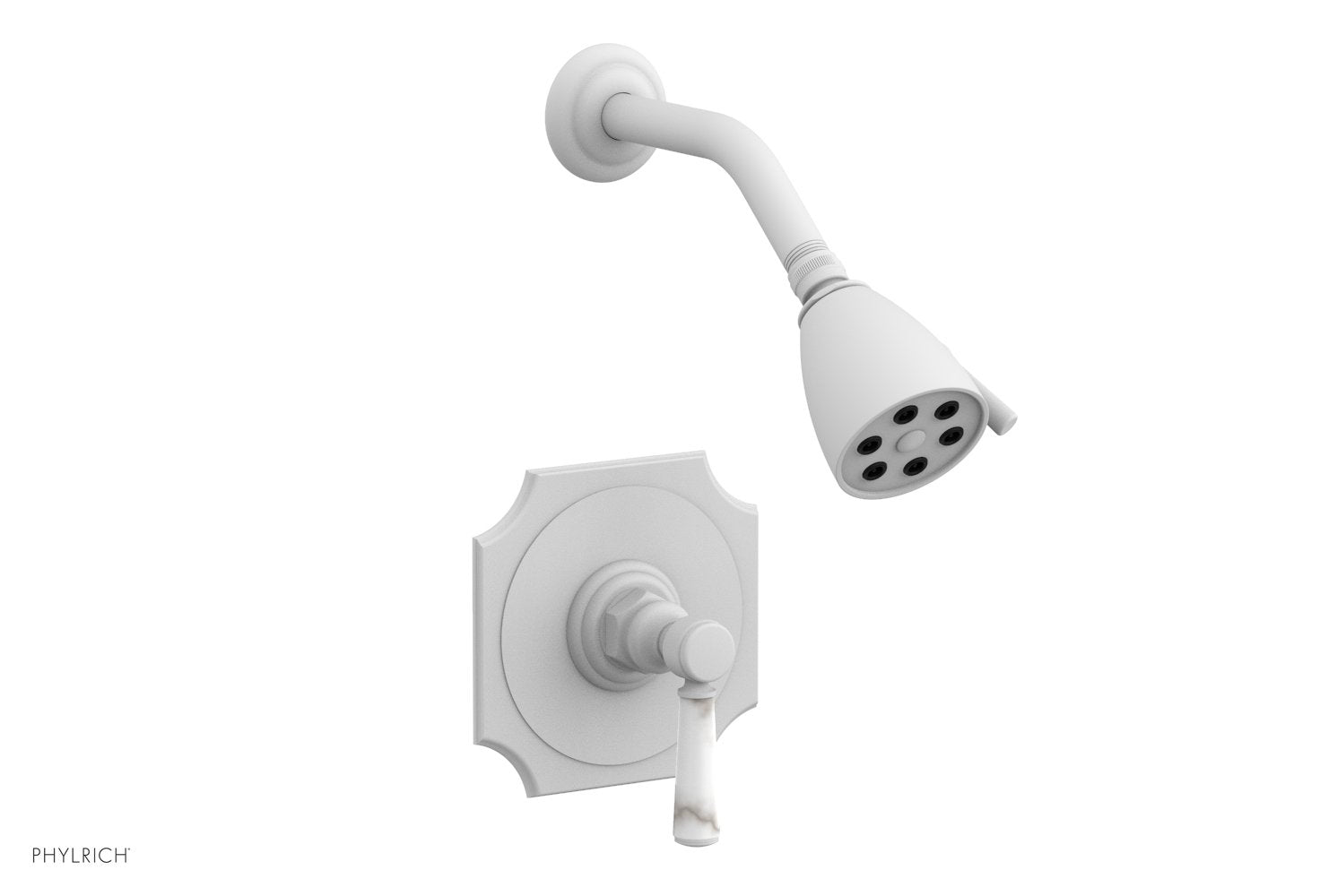 Phylrich HENRI Pressure Balance Shower Set - White Marble Handle