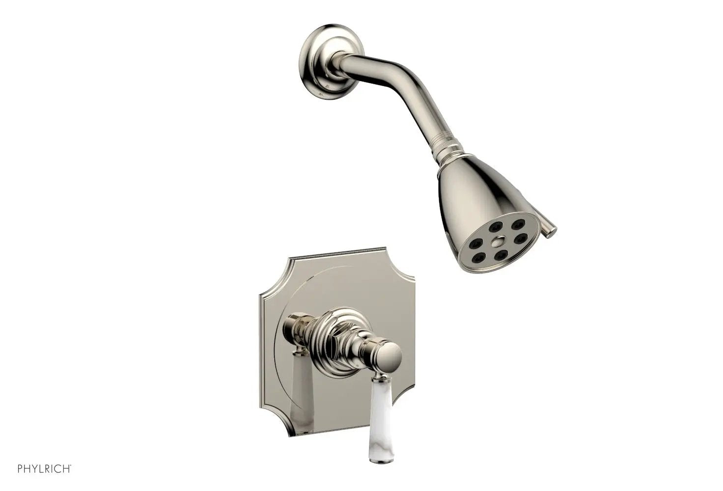 Phylrich HENRI Pressure Balance Shower Set - White Marble Handle by Phylrich