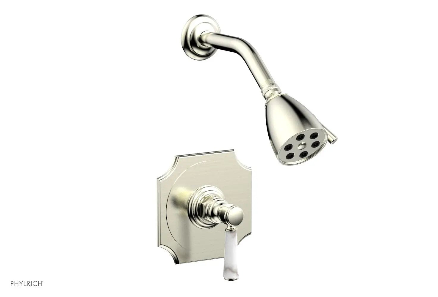 Phylrich HENRI Pressure Balance Shower Set - White Marble Handle by Phylrich
