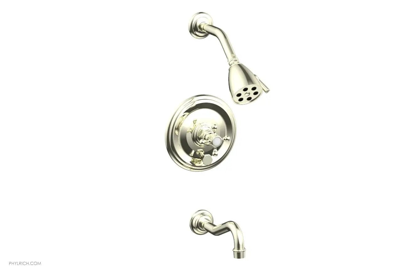 Phylrich HENRI Pressure Balance Tub and Shower Set - Cross Handle by Phylrich