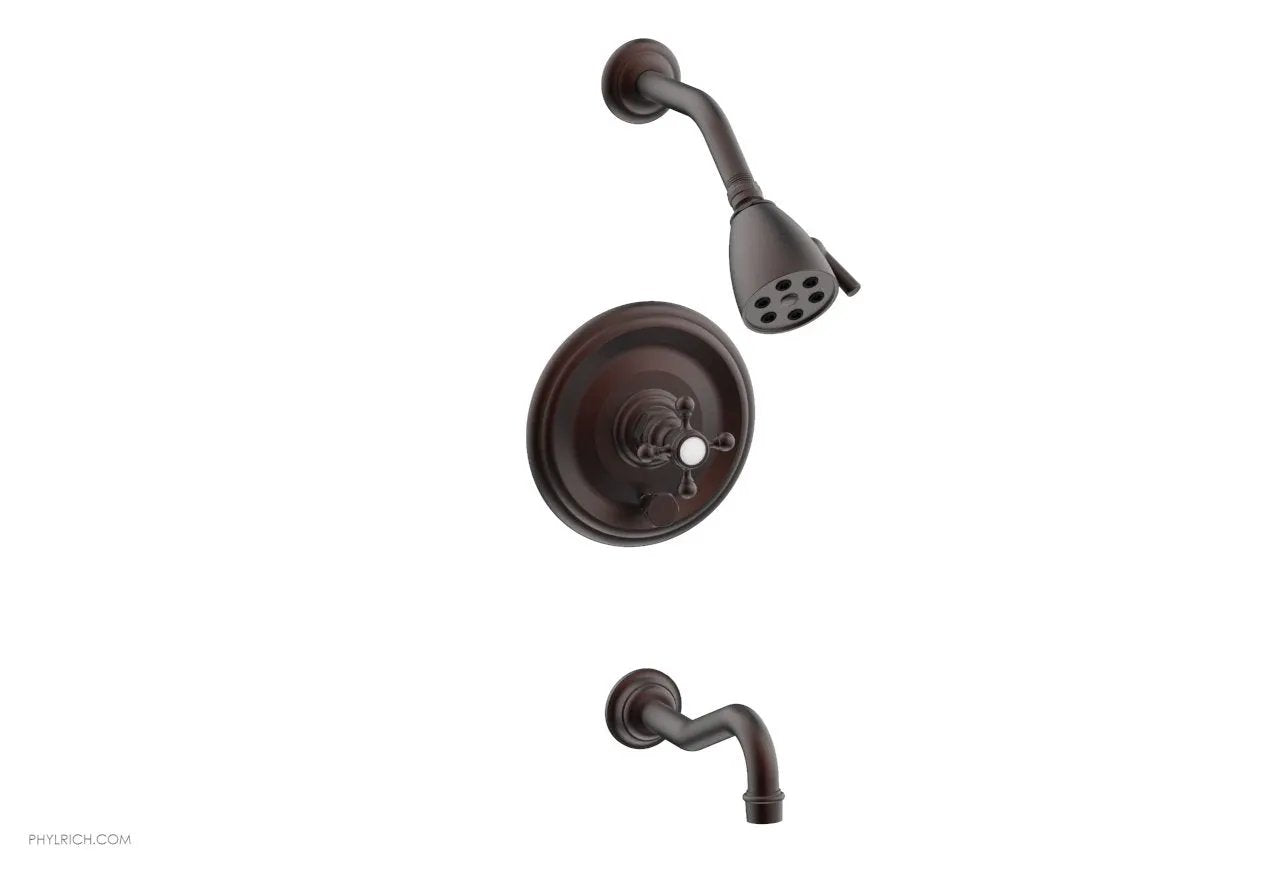 Phylrich HENRI Pressure Balance Tub and Shower Set - Cross Handle by Phylrich