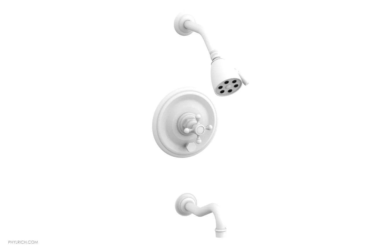Phylrich HENRI Pressure Balance Tub and Shower Set - Cross Handle by Phylrich