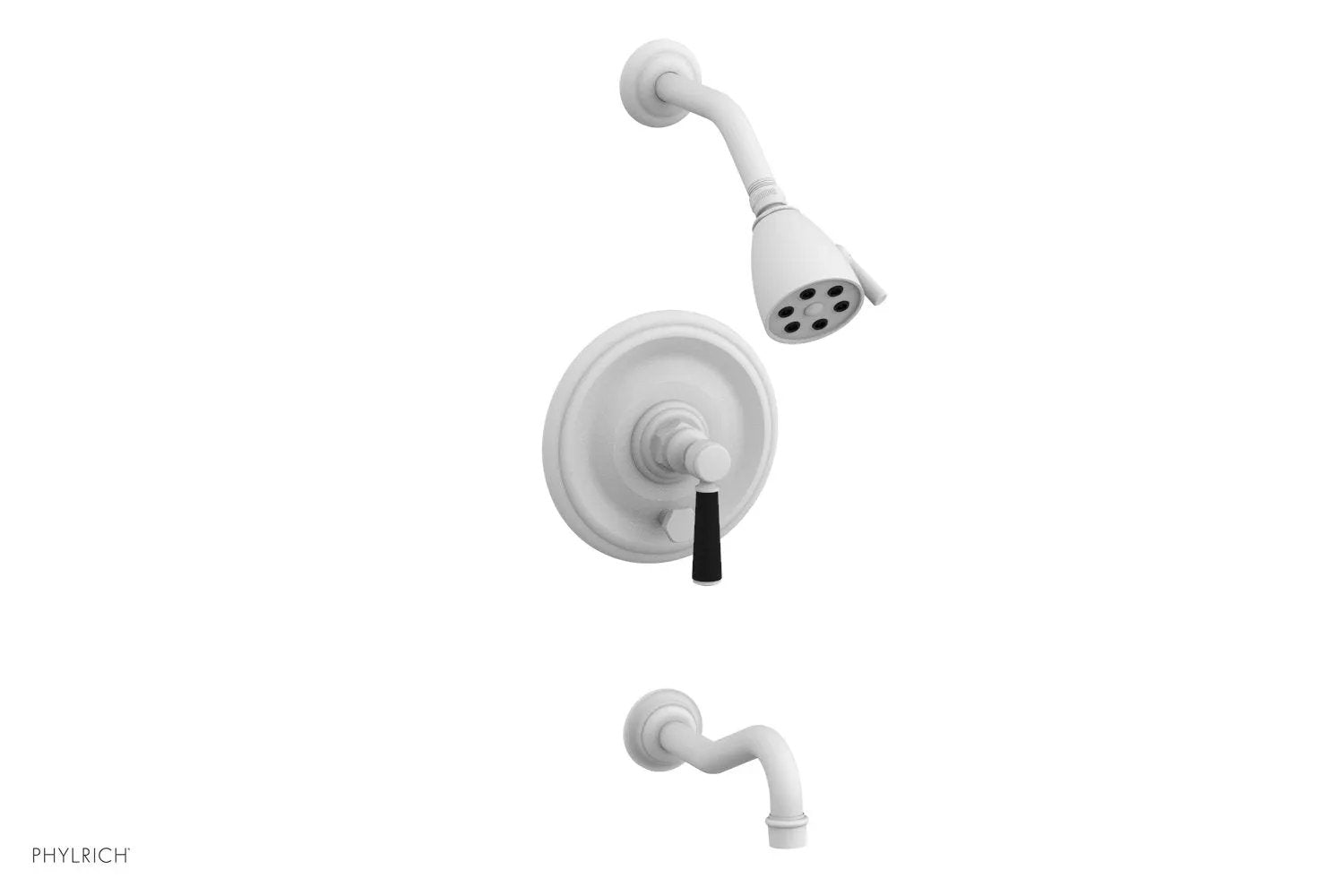 Phylrich HENRI Pressure Balance Tub and Shower Set - Satin Black Lever Handle by Phylrich