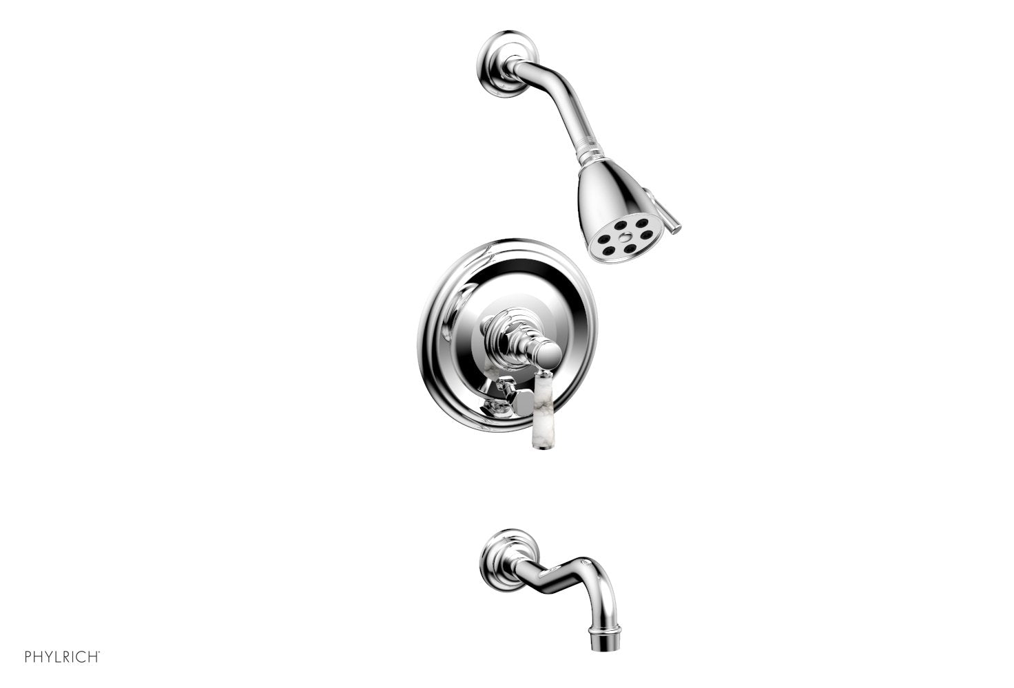 polished chrome shower set
