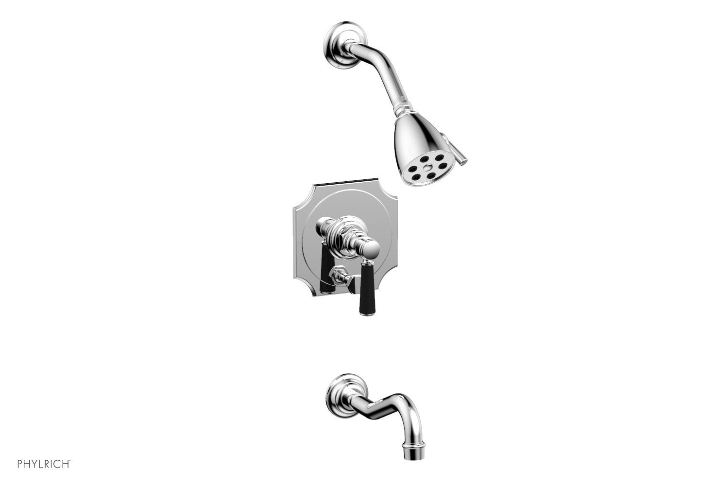 polished chrome shower set