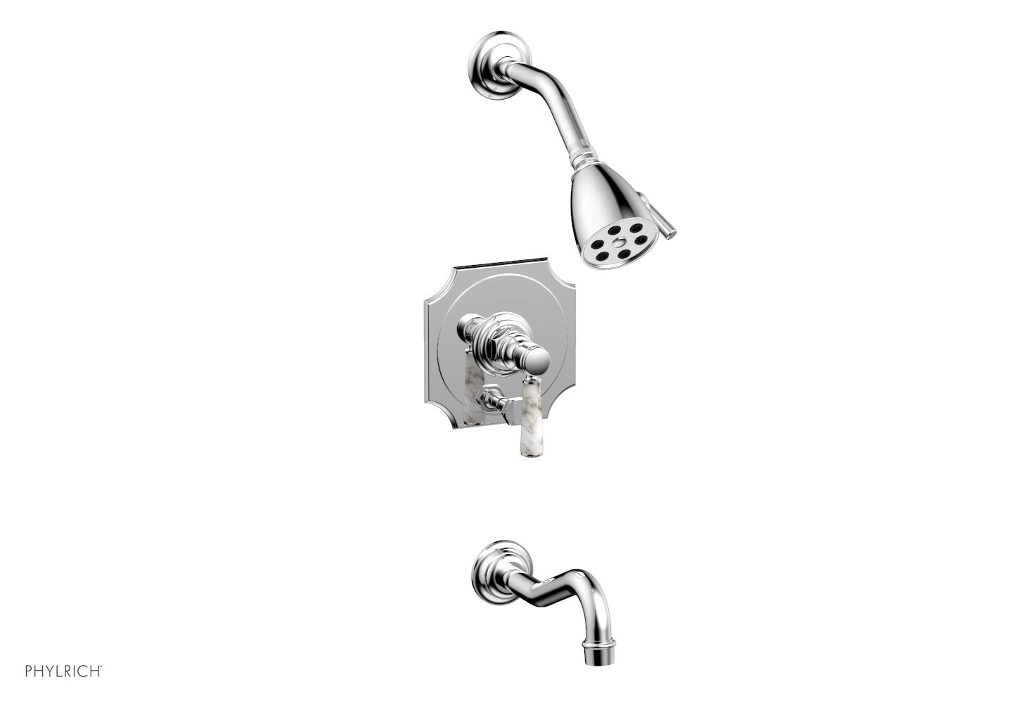 polished chrome shower set