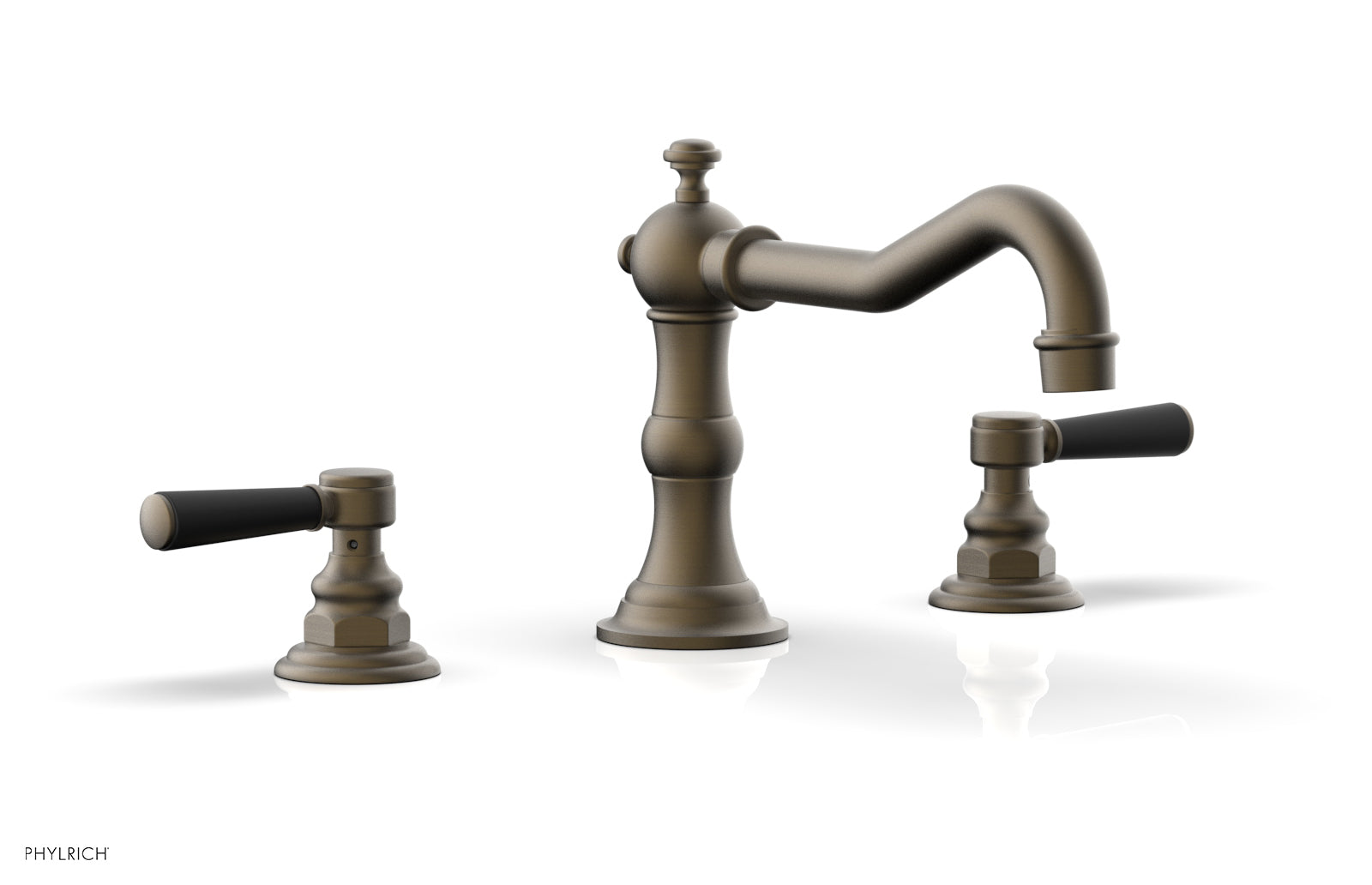 Phylrich HENRI Deck Tub Set - Satin Black Lever Handles