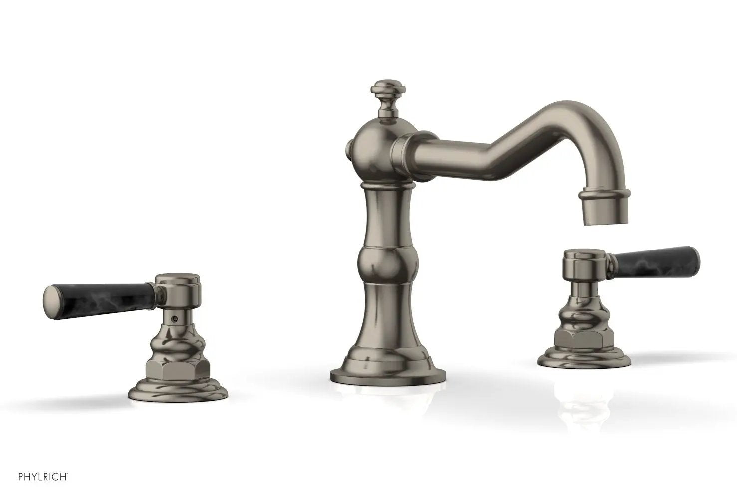 Phylrich HENRI Deck Tub Set - Black Marble Lever Handles by Phylrich
