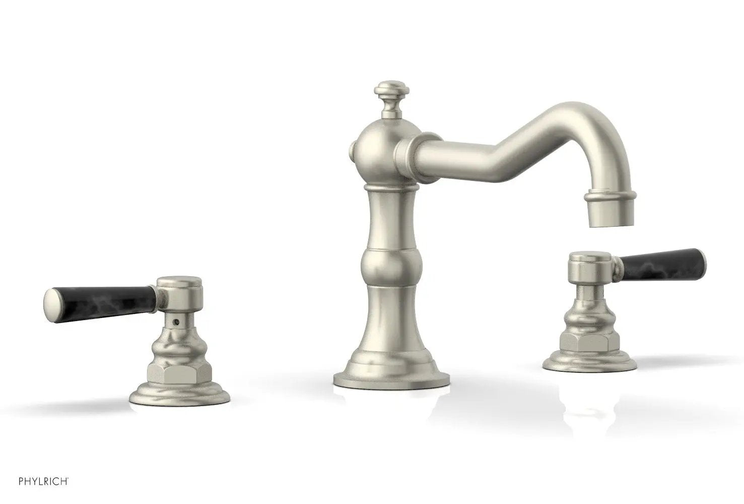 Phylrich HENRI Deck Tub Set - Black Marble Lever Handles by Phylrich
